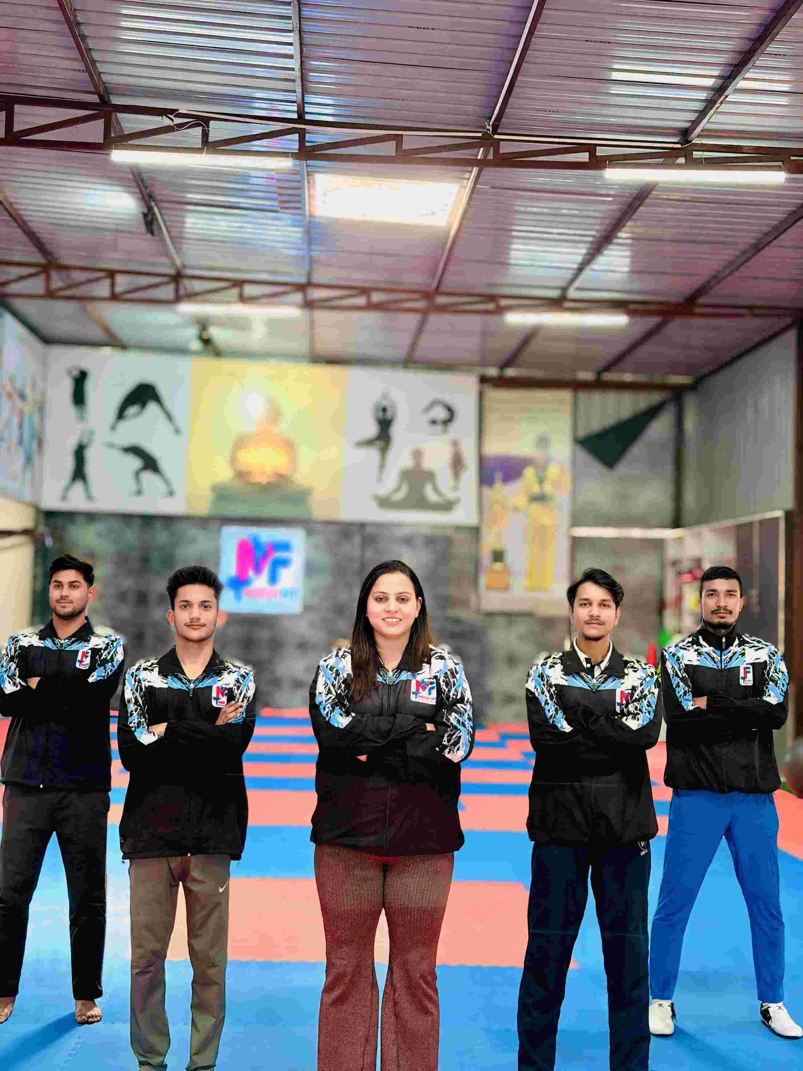 Students training in Taekwondo at Marshfit Academy